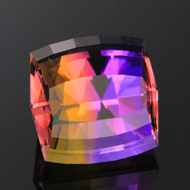 Purple/Yellow Antique Cushion Cut Ametrine Gemstone 27.74 Carats