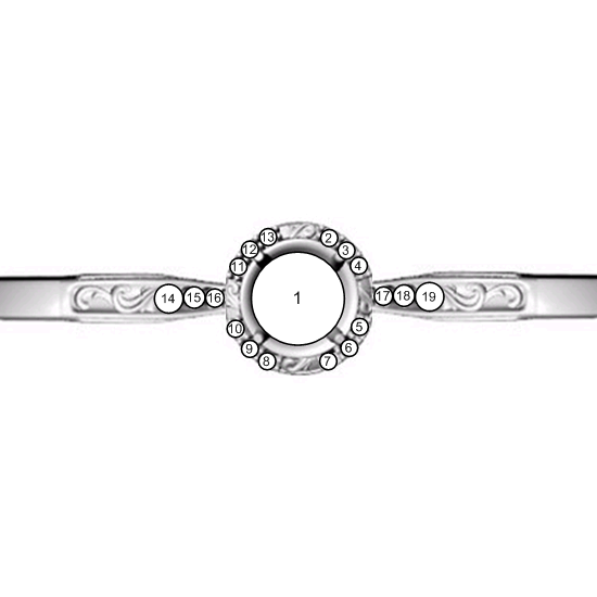 1ct Intricate Halo Diamond Semi-Mount