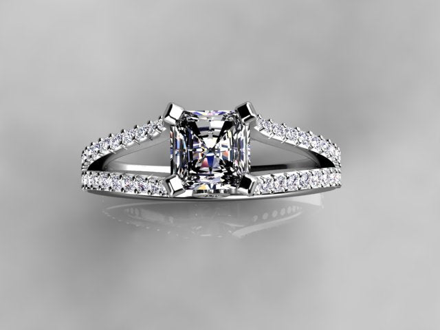 Christopher Michael Split Shank Princess Diamond Engagement Ring