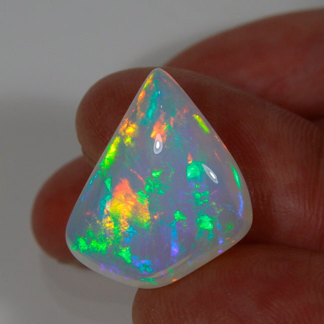 Intense Colors Freeform Shield Cut Cabochon Welo Opal 15.99 Carats