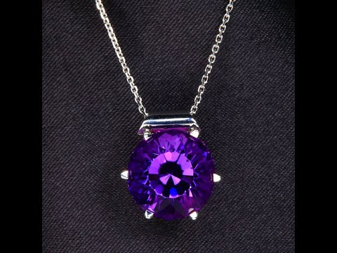 14K White Gold Amethyst Necklace 8.90cts