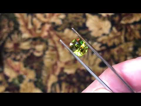 Antique Cushion Sphene Gemstone 4.04 Carats