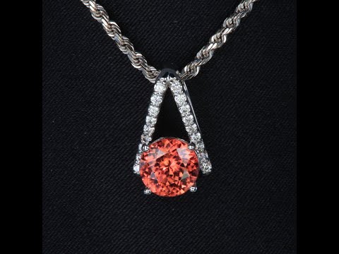 14k White Gold Zircon and Diamond Pendant 3.25 Carats