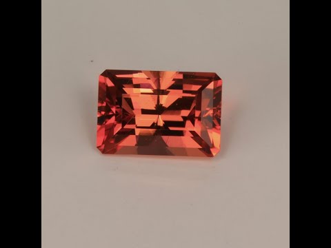 Madagascar Emerald Cut Peach color Tourmaline Video