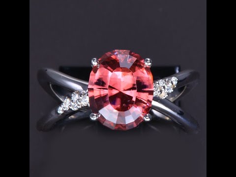 14K White Gold Imperial Zircon and Diamond Ring 4.59 Carats