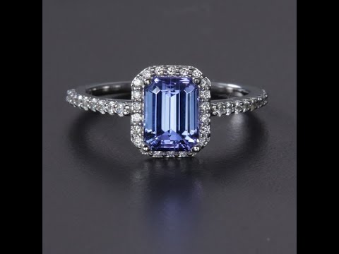 14K White Gold Tanzanite and Diamond Ring 1.80 Carats