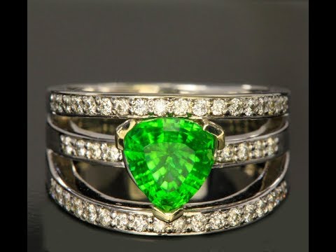 14K White Gold Chrome Tourmaline Ring 1.87 Carat