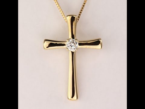 14K Yellow Gold Cross With Diamond .20cts