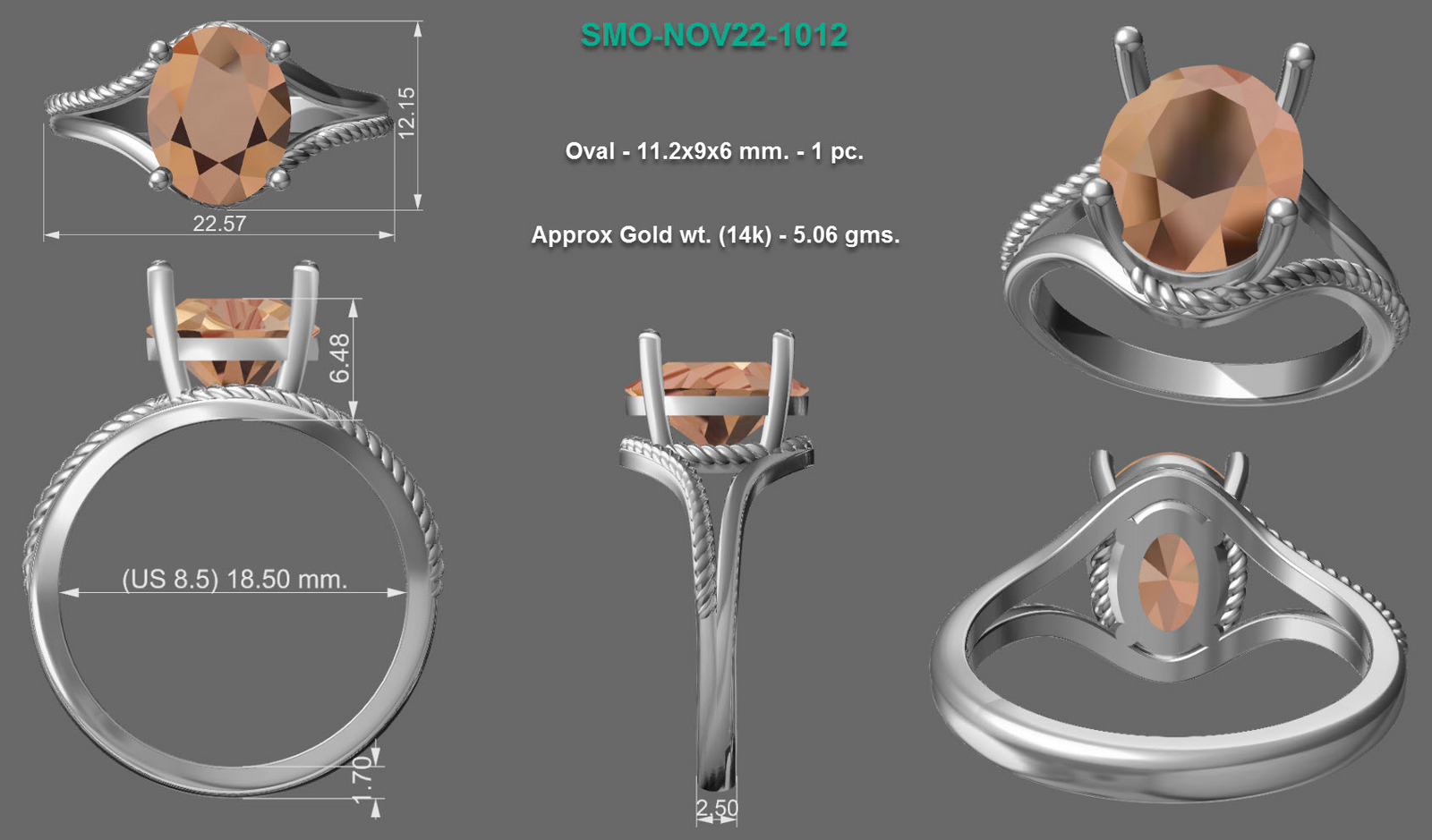 On Hold for Patrick Oval Morganite Gemstone 3.55 Carats