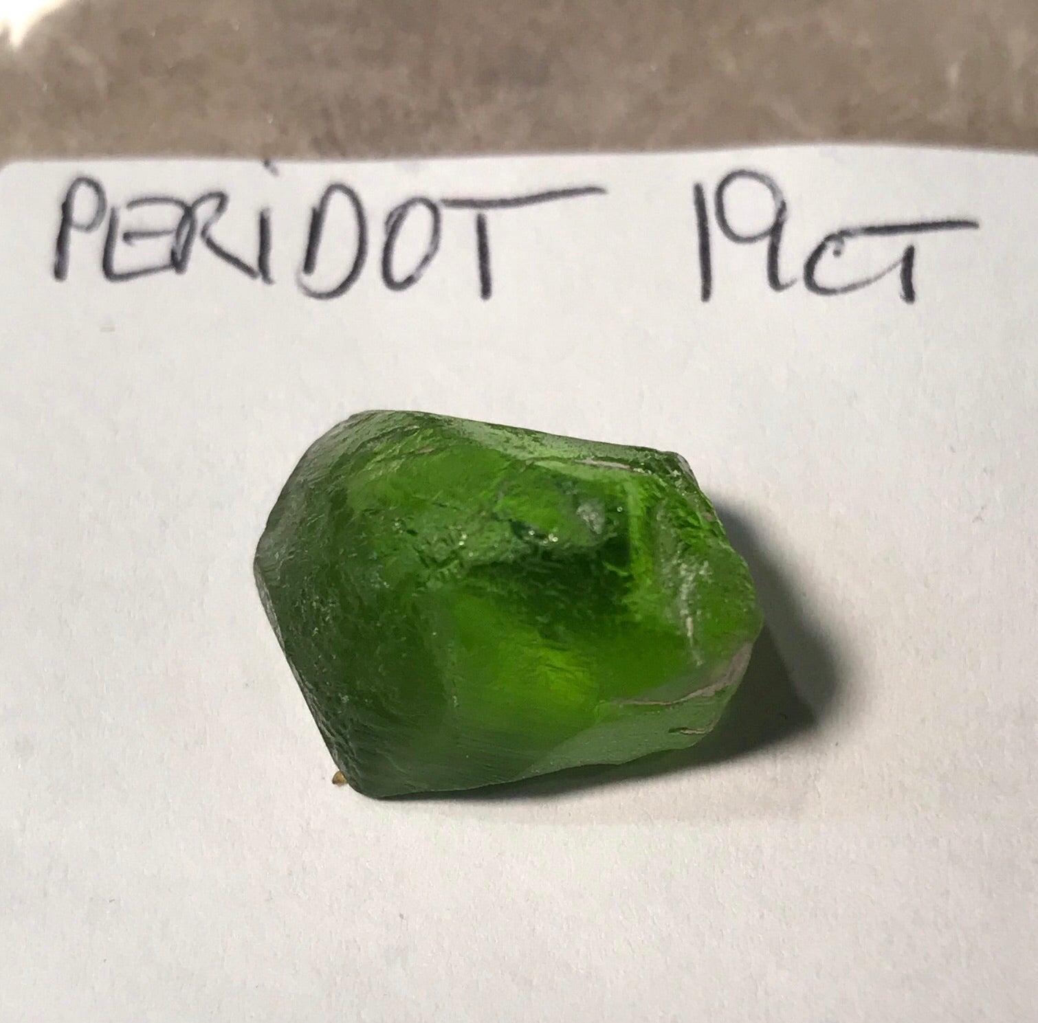 peridot rough before faceting
