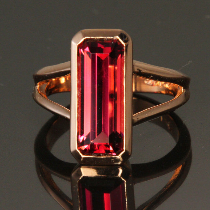 Pink Tourmaline Ring in Rose Gold