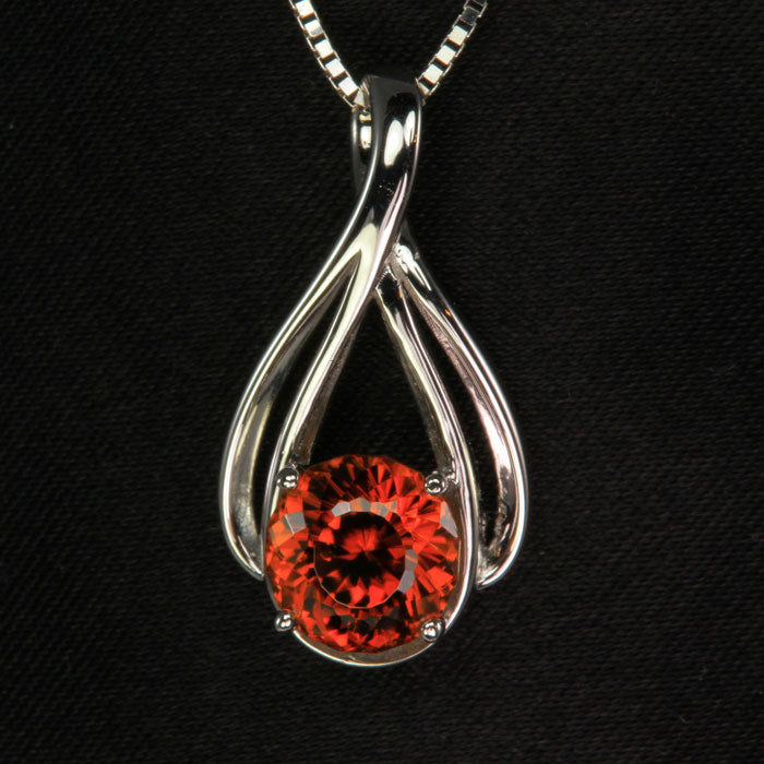 14K White Gold Zircon Pendant 3.48 Carats