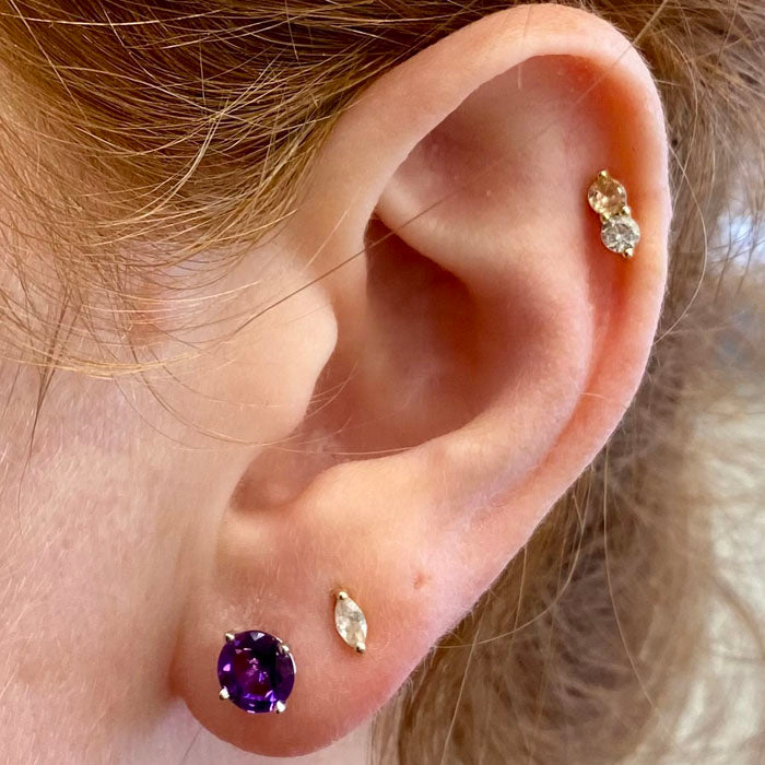 amethyst stud earrings white gold