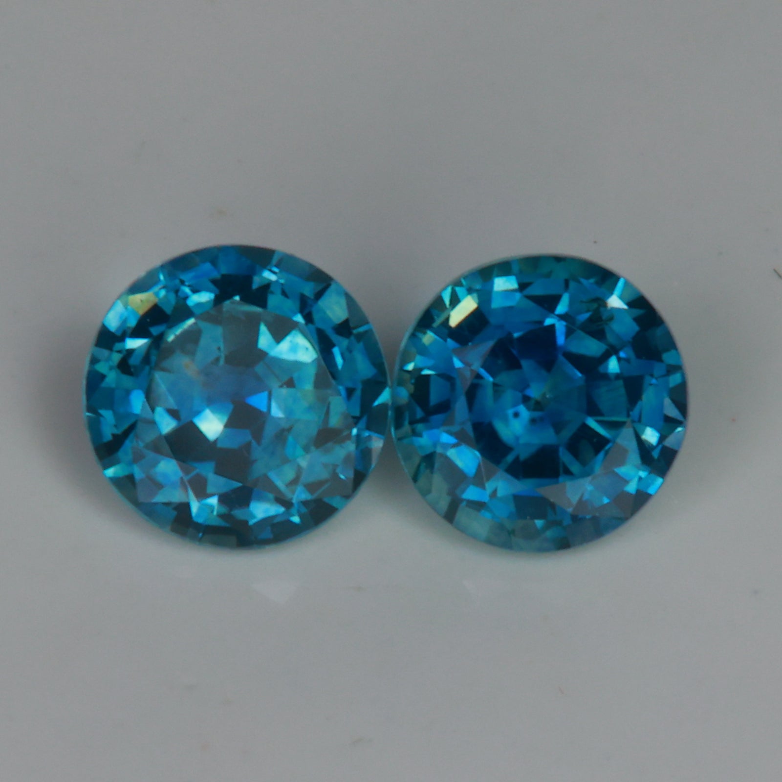 round green blue montana sapphire pair
