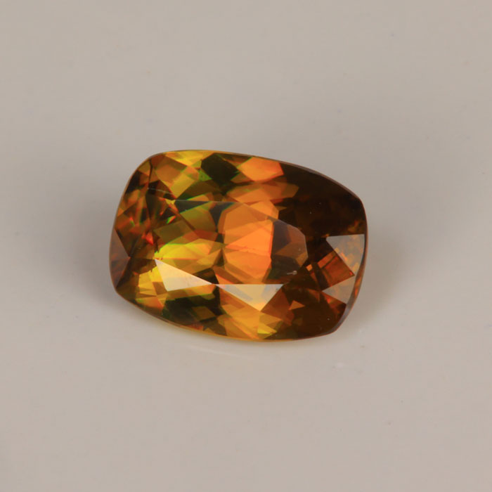 yellow brown sphene gemstone rectangular step cut