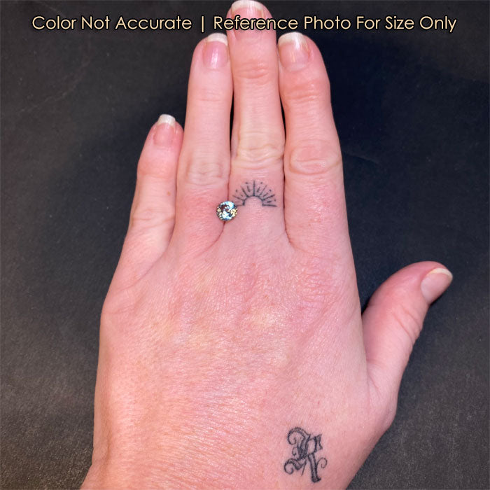 hand size reference for round sapphire gem