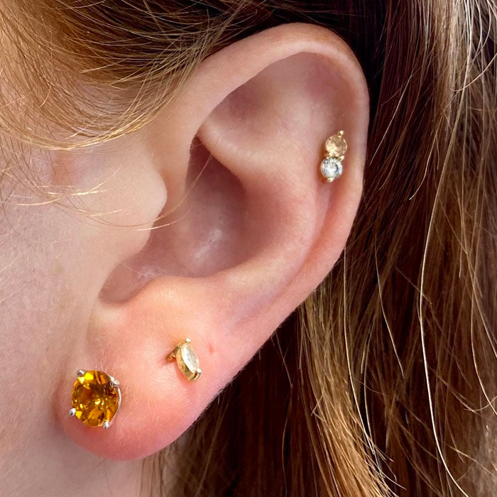 golden orange citrine earrings