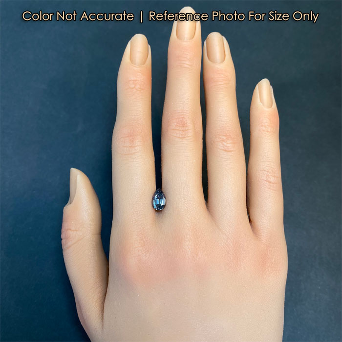 pear shape spinel size reference to hand