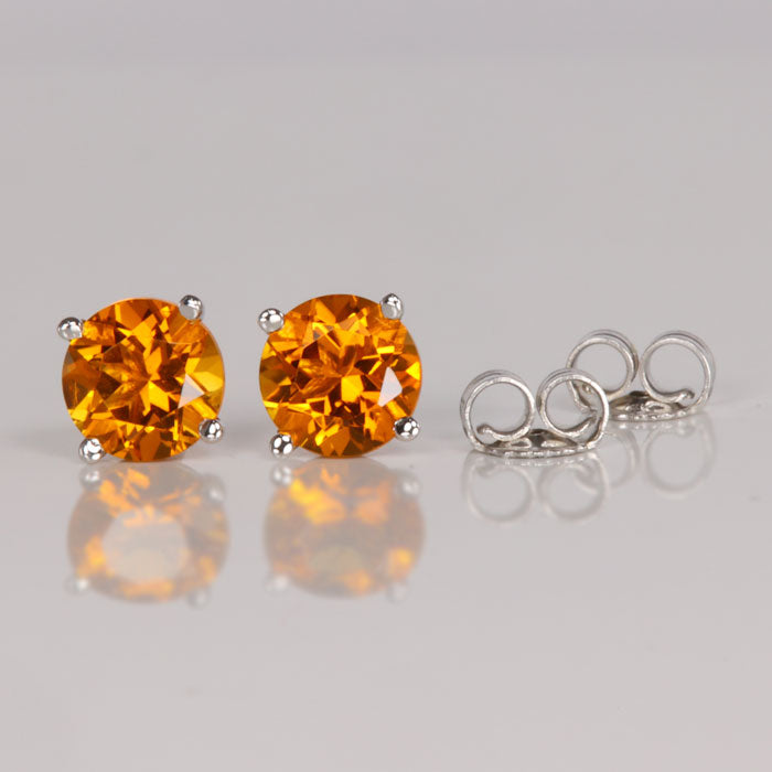 gemstone earrings citrine yellow orange 