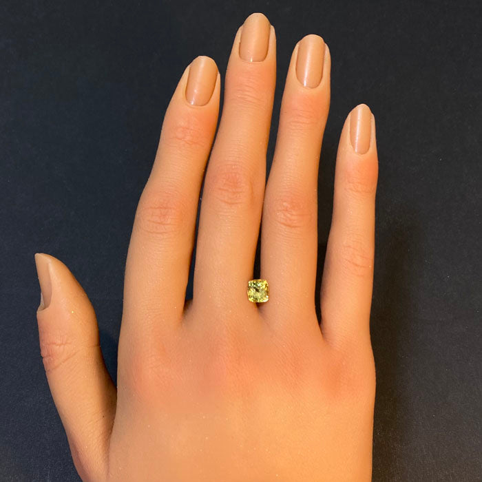 greenish yellow gem chrysoberyl antique cushion