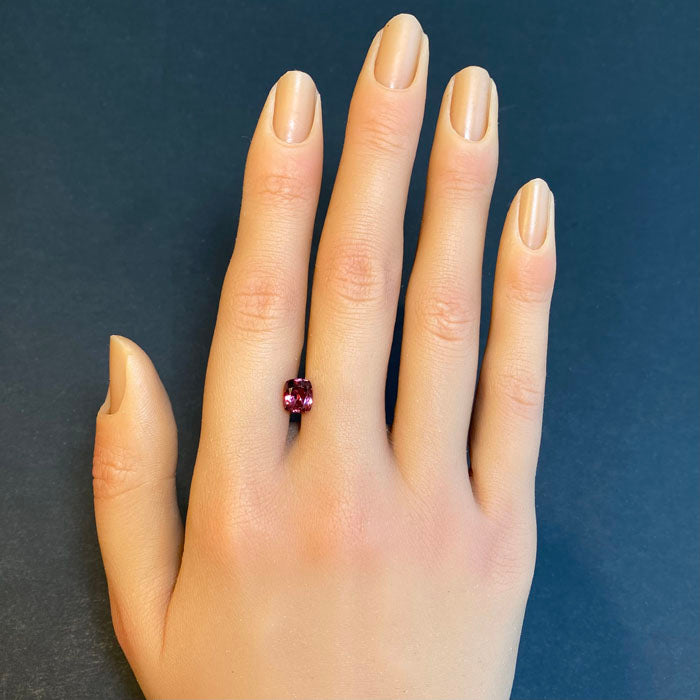 violet red brown garnet gemstone antique cushion cut