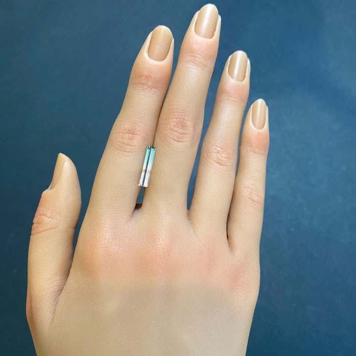 Pink and green tourmaline