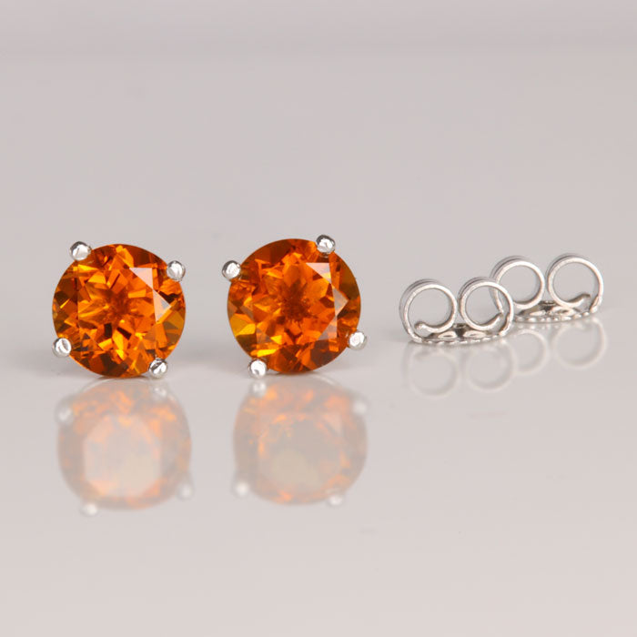 yellow orange citrine white gold gemstone earrings