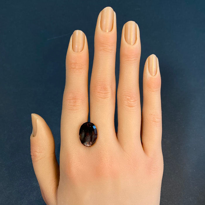 stepped oval cut sunstone gemstone