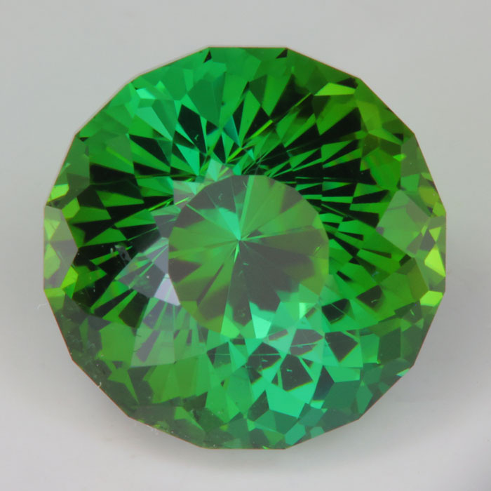 round portuguese cut blue green tourmaline gemstone from Afghanistan 