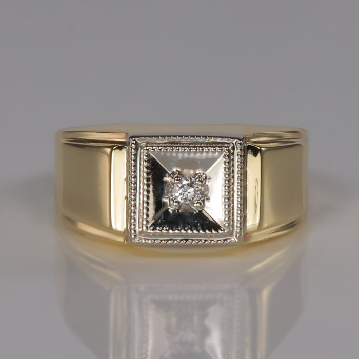 yellow gold and white gold diamond ring