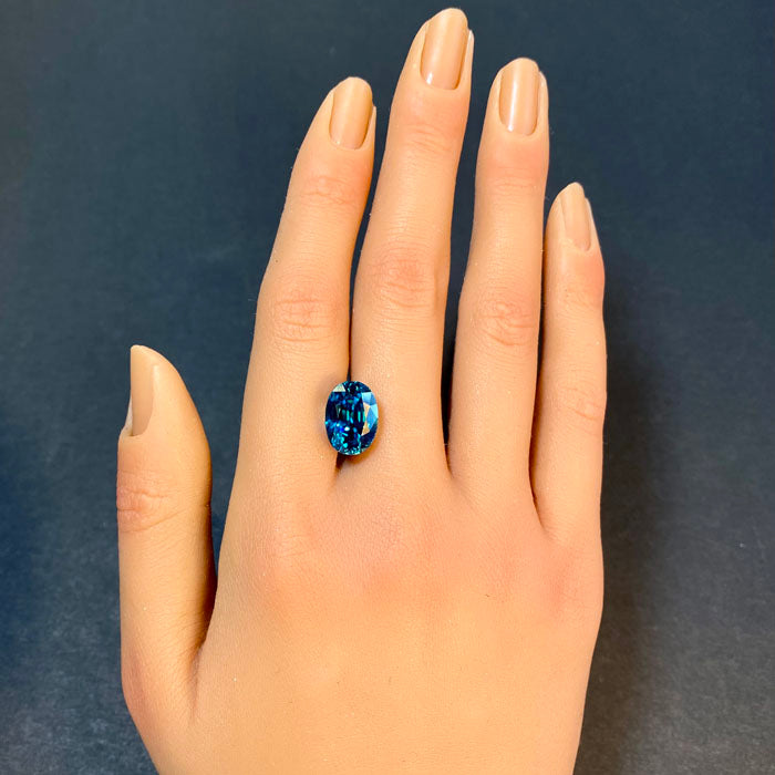large blue zircon gem