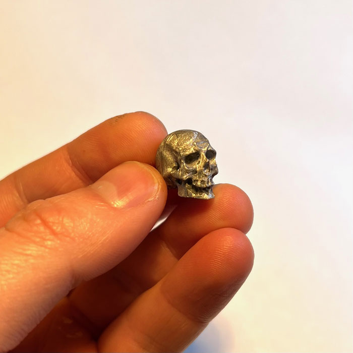 13.74g Meteorite Skull Carving