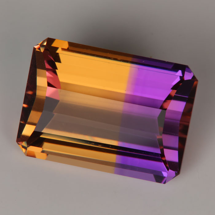 purple and yellow ametrine gemstone