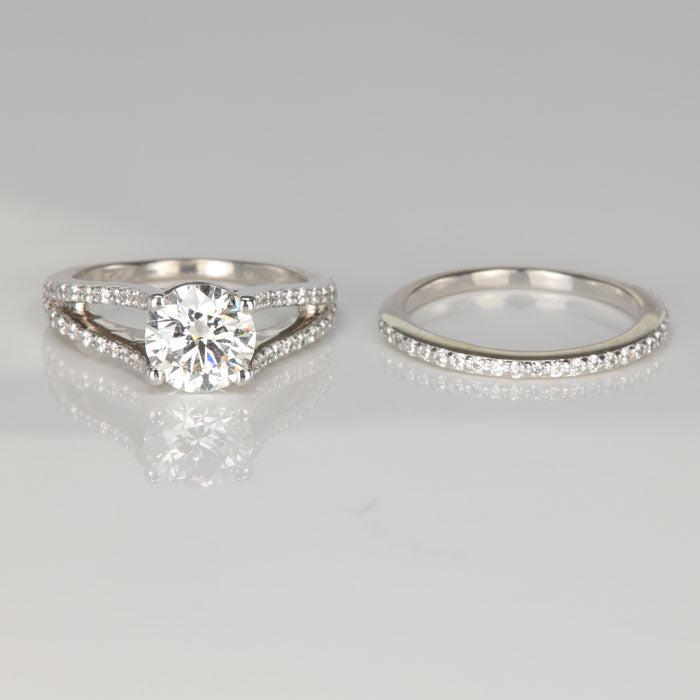 wedding ring set white gold diamonds