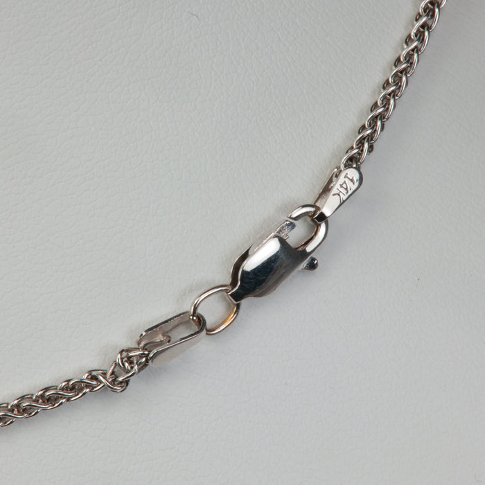 wheat chain and clasp in white gold