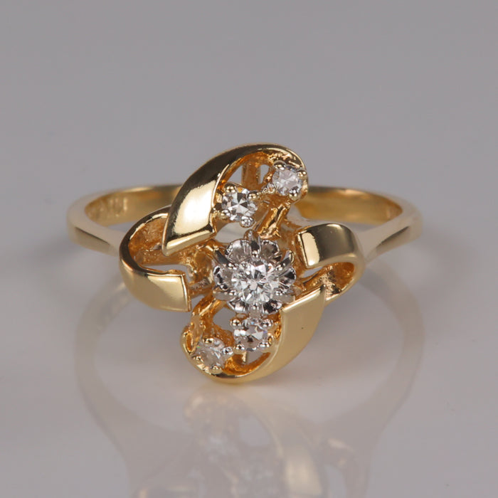 diamond accented yellow gold estate ring