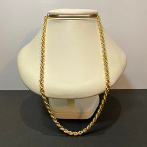14k yellow gold rope necklace thick style mens