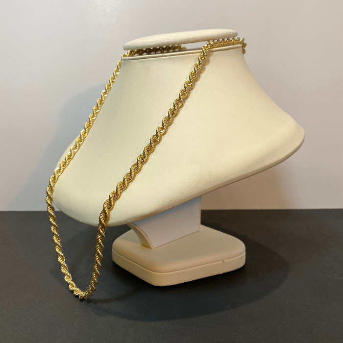 mens rope necklace thick yellow gold