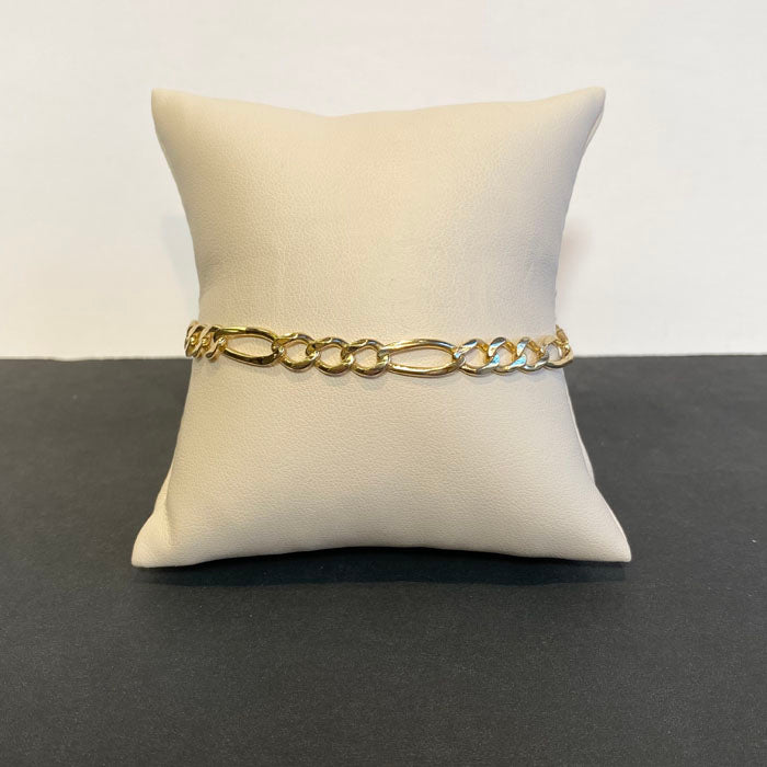 yellow gold figaro bracelet