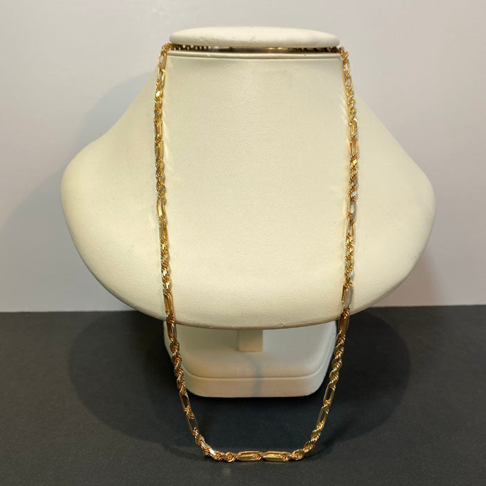 14k yellow gold figarope necklace