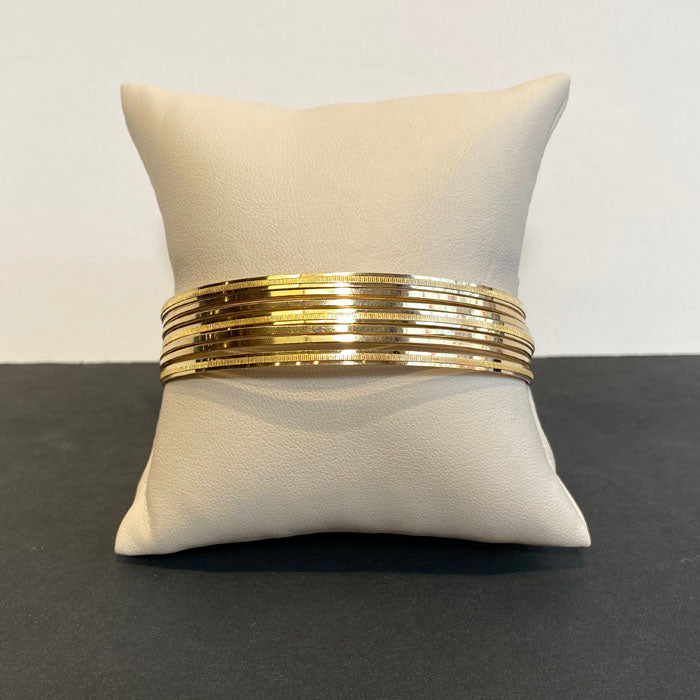 14k yellow gold bangle bracelet set