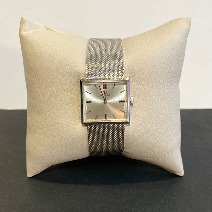 14k white gold omega watch