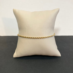 14k yellow gold rope chain link anklet