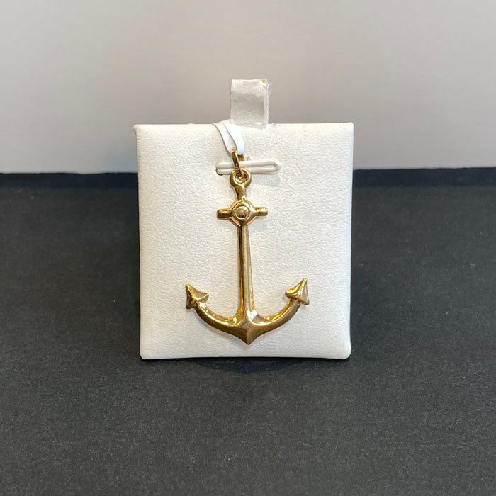 14k yellow gold anchor pendant