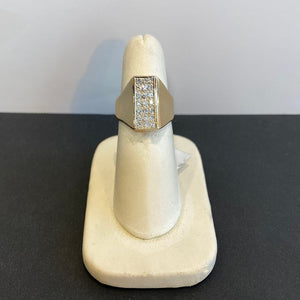 14k yellow gold and fine diamond ring