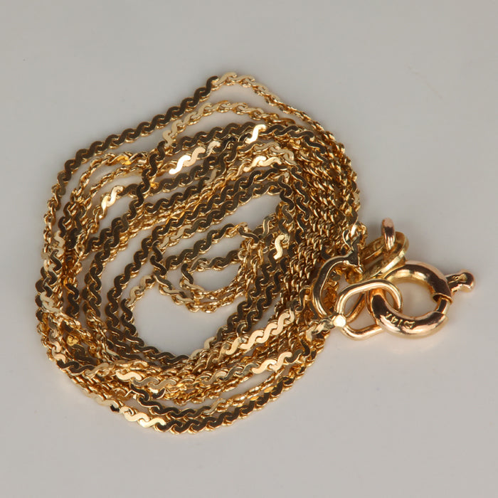 yellow gold serpentine link chain