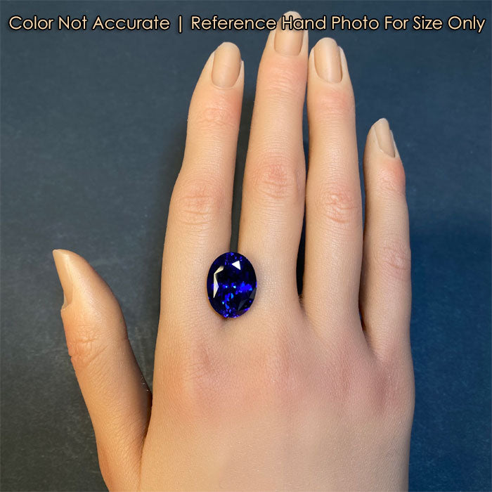 oval cut large tanzanite gemstone size on hand