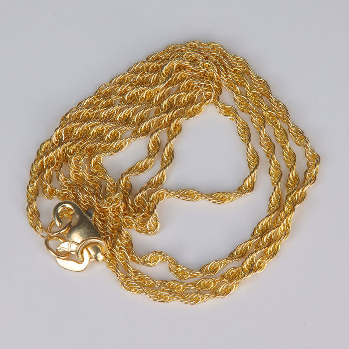 yellow gold rope link chain 