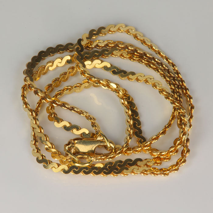 yellow gold s link estate chain