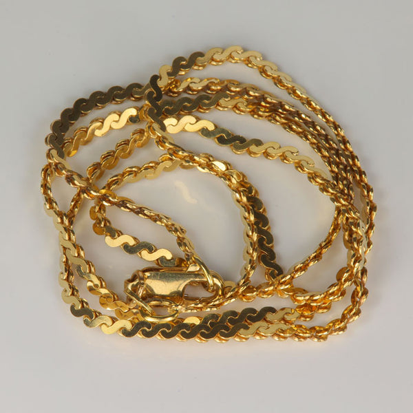pointlessjourneyネックレスゴールド 14K Yellow Gold S Link Chain 18